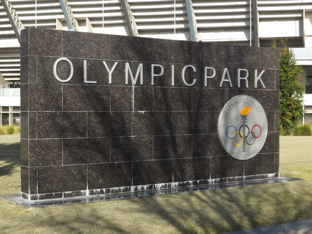 Olympic Park entrance sign in Melbourne